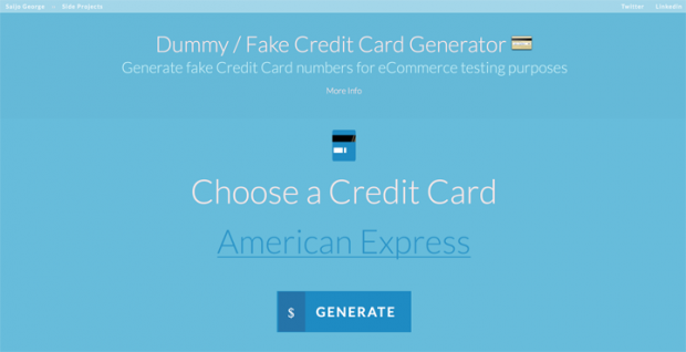 ダミーのクレジットカード番号を生成してくれるサイト「Dummy / Fake Credit Card Generator」！