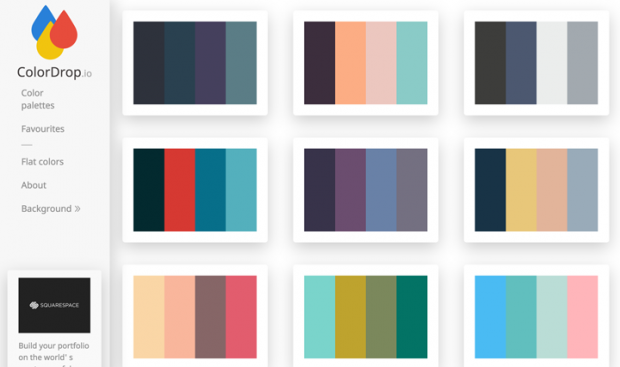 4色のカラーパレットをコレクションしているサイト「ColorDrop」！