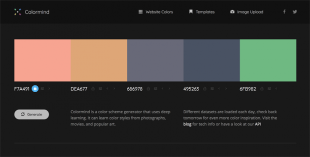 人工知能でカラーパレットを生成してくれるサイト「Colormind」