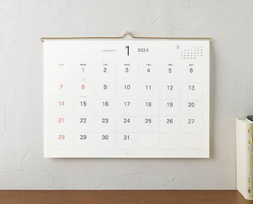 壁掛けカレンダーの書き込みスペース